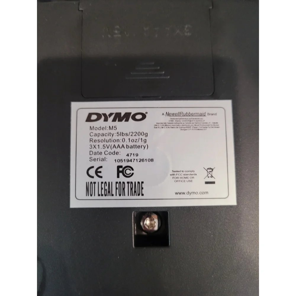 DYMO M5 Digital Postal Scale Black Weighs up to 5LBS/2.2KG Box GUC READ